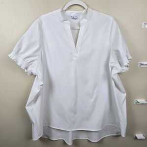 Athleta White Levitate Poplin Tee Size 1X